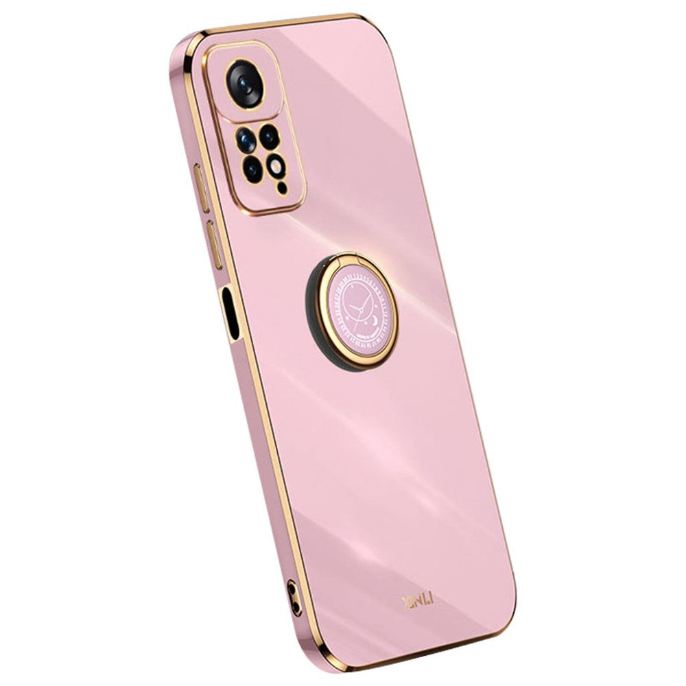 XINLI For Xiaomi Redmi Note 11 Pro 5G (Qualcomm) / 11 Pro 4G (MediaTek) Kickstand Phone Case, Electroplating TPU Back Protector Cover
