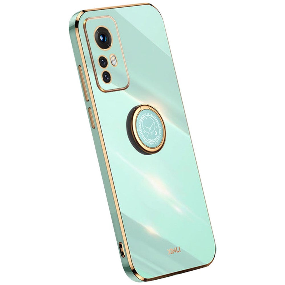 XINLI For Xiaomi 12 5G / 12X 5G / 12S 5G Kickstand Phone Case, Shock-absorbing Electroplating TPU Back Protector Cover