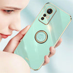 XINLI For Xiaomi 12 5G / 12X 5G / 12S 5G Kickstand Phone Case, Shock-absorbing Electroplating TPU Back Protector Cover
