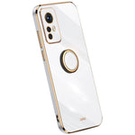 XINLI For Xiaomi 12 5G / 12X 5G / 12S 5G Kickstand Phone Case, Shock-absorbing Electroplating TPU Back Protector Cover