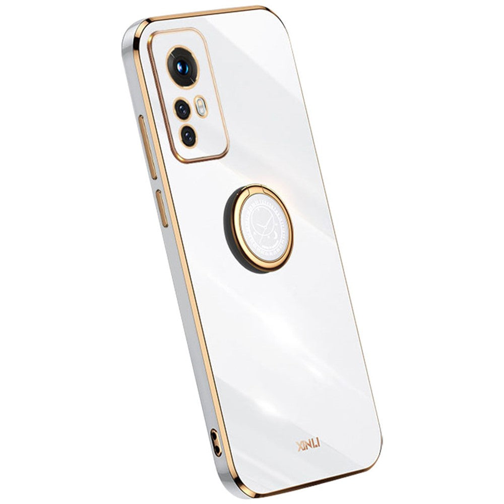 XINLI For Xiaomi 12 5G / 12X 5G / 12S 5G Kickstand Phone Case, Shock-absorbing Electroplating TPU Back Protector Cover