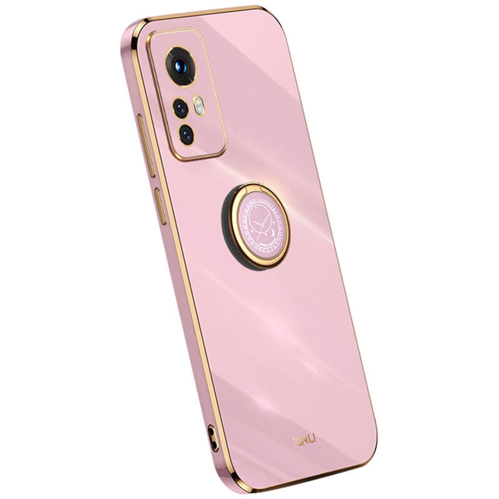 XINLI For Xiaomi 12 5G / 12X 5G / 12S 5G Kickstand Phone Case, Shock-absorbing Electroplating TPU Back Protector Cover