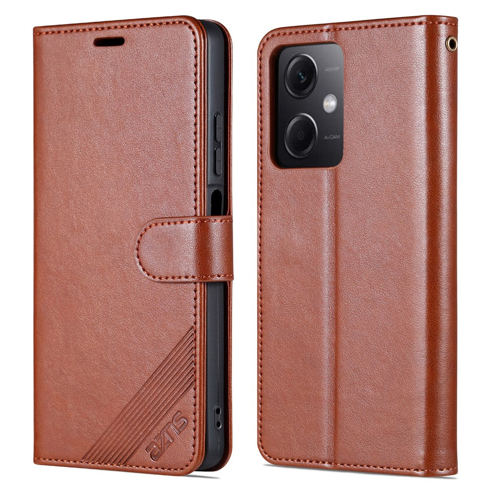 AZNS för Xiaomi Redmi Note 12 5G (Global) / (Indien) / (Kina) / Poco X5 5G PU-läderfodral med plånboksfodral och stativ