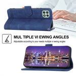DIERFENG DF-03 Stand Telefoncover til Samsung Galaxy A22 5G (EU-version), pungcover i PU-læder med prægede linjer