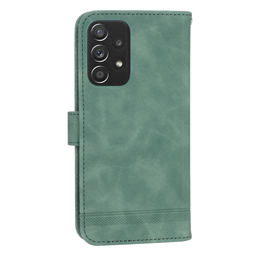 DIERFENG DF-03 PU Leather Wallet Phone Case for Samsung Galaxy A52 4G / 5G / A52s 5G, Flip Stand Lines Imprinted Phone Cover