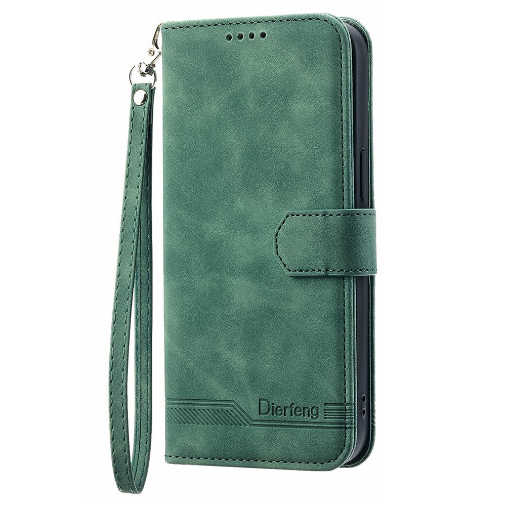 DIERFENG DF-03 PU Leather Wallet Phone Case for Samsung Galaxy A52 4G / 5G / A52s 5G, Flip Stand Lines Imprinted Phone Cover