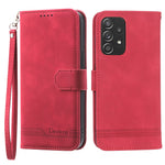 DIERFENG DF-03 PU Leather Wallet Phone Case for Samsung Galaxy A52 4G / 5G / A52s 5G, Flip Stand Lines Imprinted Phone Cover
