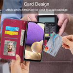 DIERFENG DF-03 Mobile Phone Cover for Samsung Galaxy A32 5G / M32 5G, Lines Imprinted PU Leather Stand Wallet Phone Case