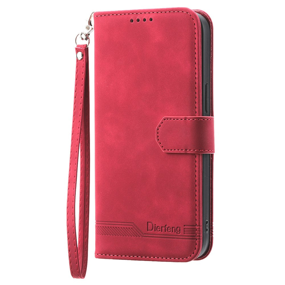 DIERFENG DF-03 Mobile Phone Cover for Samsung Galaxy A32 5G / M32 5G, Lines Imprinted PU Leather Stand Wallet Phone Case