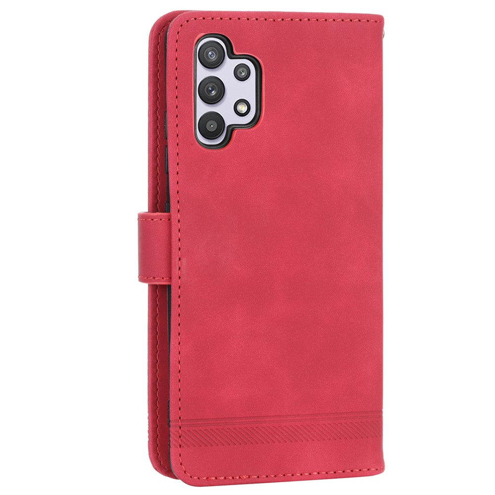 DIERFENG DF-03 Mobile Phone Cover for Samsung Galaxy A32 5G / M32 5G, Lines Imprinted PU Leather Stand Wallet Phone Case