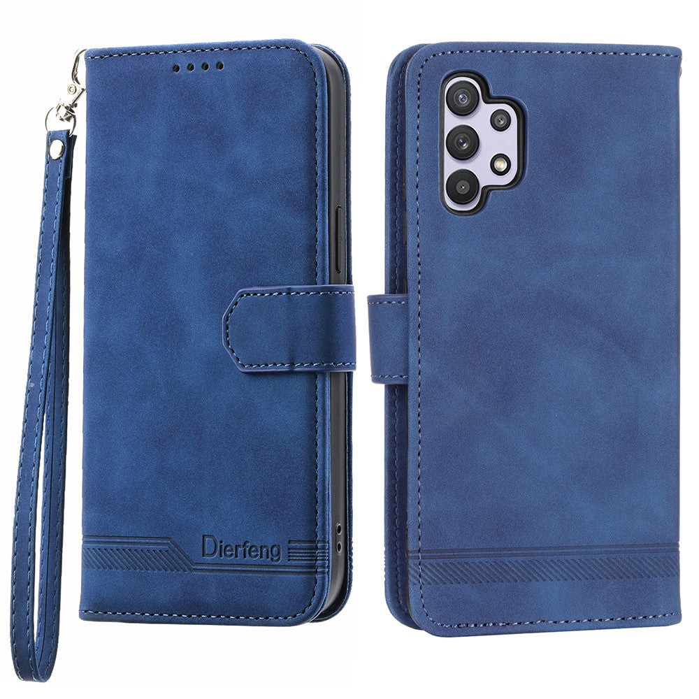 DIERFENG DF-03 Mobile Phone Cover for Samsung Galaxy A32 5G / M32 5G, Lines Imprinted PU Leather Stand Wallet Phone Case