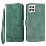 DIERFENG DF-03 Phone Case for Samsung Galaxy A22 4G (EU Version), Stand Wallet Lines Imprinted Leather Cover
