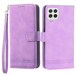 DIERFENG DF-03 Phone Case for Samsung Galaxy A22 4G (EU Version), Stand Wallet Lines Imprinted Leather Cover