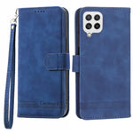 DIERFENG DF-03 Phone Case for Samsung Galaxy A22 4G (EU Version), Stand Wallet Lines Imprinted Leather Cover