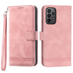 DIERFENG DF-03 Leather Phone Case for Samsung Galaxy A23 5G (Global Version) / A23 4G, Lines Imprinted Wallet Stand Phone Cover