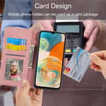 DIERFENG DF-03 Leather Phone Case for Samsung Galaxy A23 5G (Global Version) / A23 4G, Lines Imprinted Wallet Stand Phone Cover