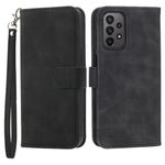 DIERFENG DF-03 Leather Phone Case for Samsung Galaxy A23 5G (Global Version) / A23 4G, Lines Imprinted Wallet Stand Phone Cover