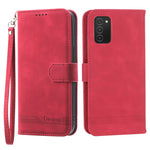 DIERFENG DF-03 Leather Case for Samsung Galaxy A03s (164.2mm) Stand Wallet Lines Imprint Cell Phone Cover