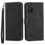 DIERFENG DF-03 Leather Case for Samsung Galaxy A03s (164.2mm) Stand Wallet Lines Imprint Cell Phone Cover