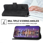 DIERFENG DF-03 Telefoncover til Samsung Galaxy A03s (166,5 mm), Stand-pung med indprægede linjer i læder