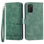 DIERFENG DF-03 Telefoncover til Samsung Galaxy A03s (166,5 mm), Stand-pung med indprægede linjer i læder