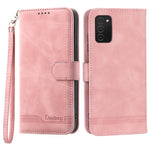 DIERFENG DF-03 Telefoncover til Samsung Galaxy A03s (166,5 mm), Stand-pung med indprægede linjer i læder