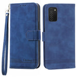 DIERFENG DF-03 Telefoncover til Samsung Galaxy A03s (166,5 mm), Stand-pung med indprægede linjer i læder