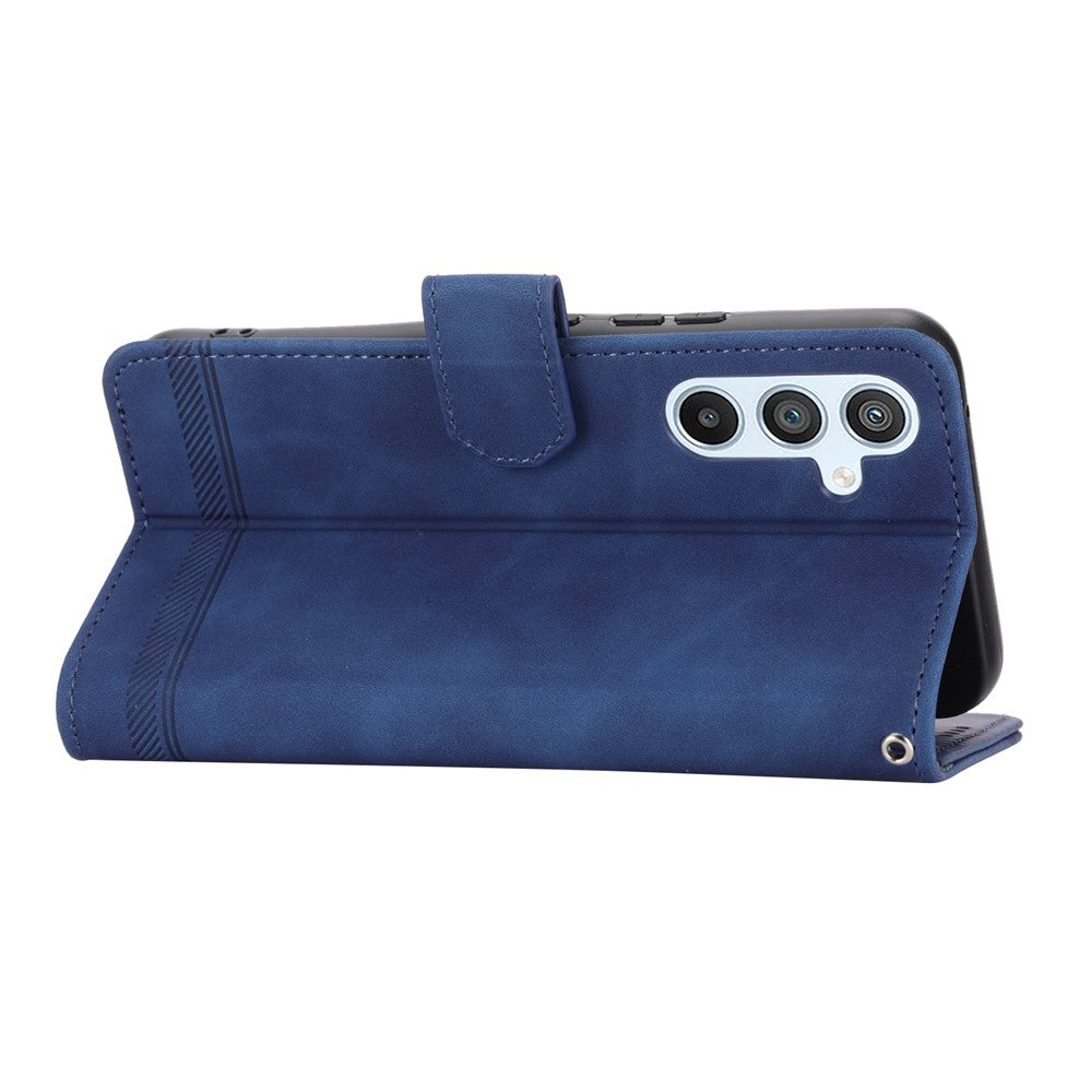 DIERFENG DF-03 Mobile Phone Leather Case for Samsung Galaxy A54 5G, Lines Imprinted Stand Wallet Phone Cover