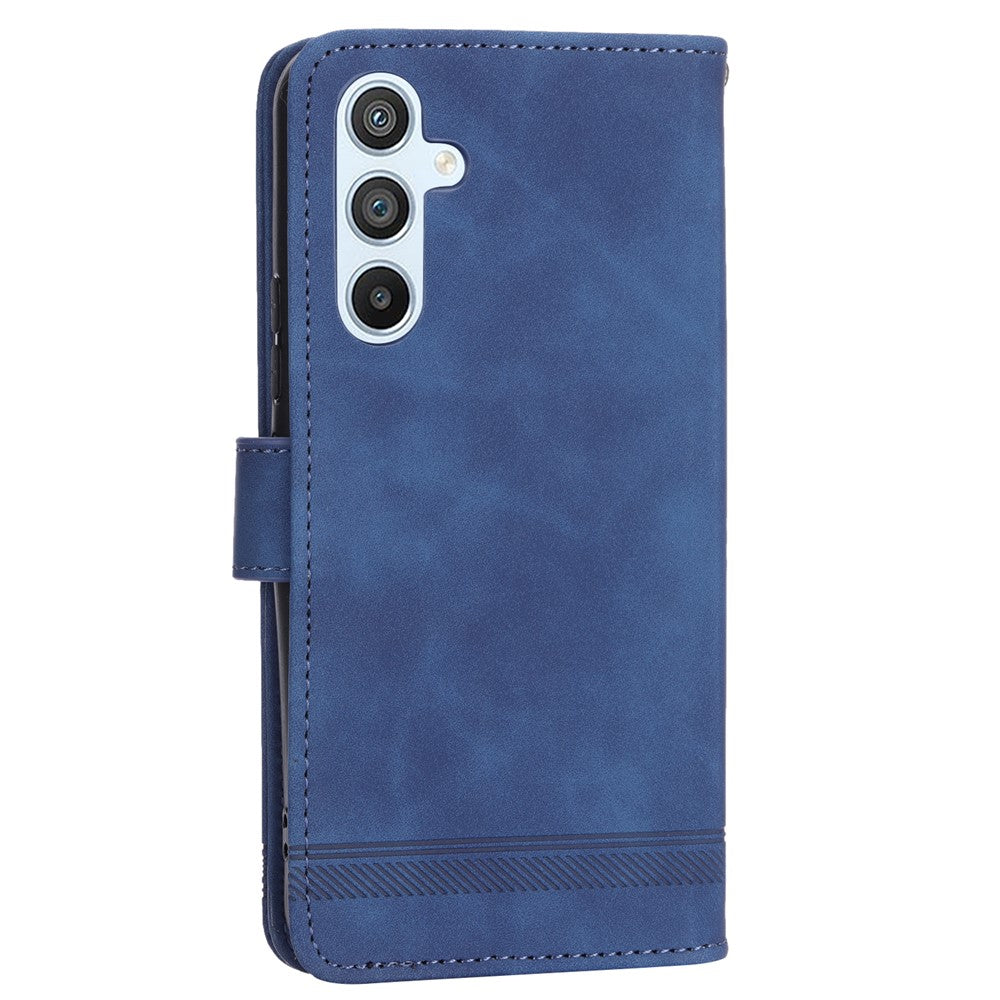 DIERFENG DF-03 Mobile Phone Leather Case for Samsung Galaxy A54 5G, Lines Imprinted Stand Wallet Phone Cover