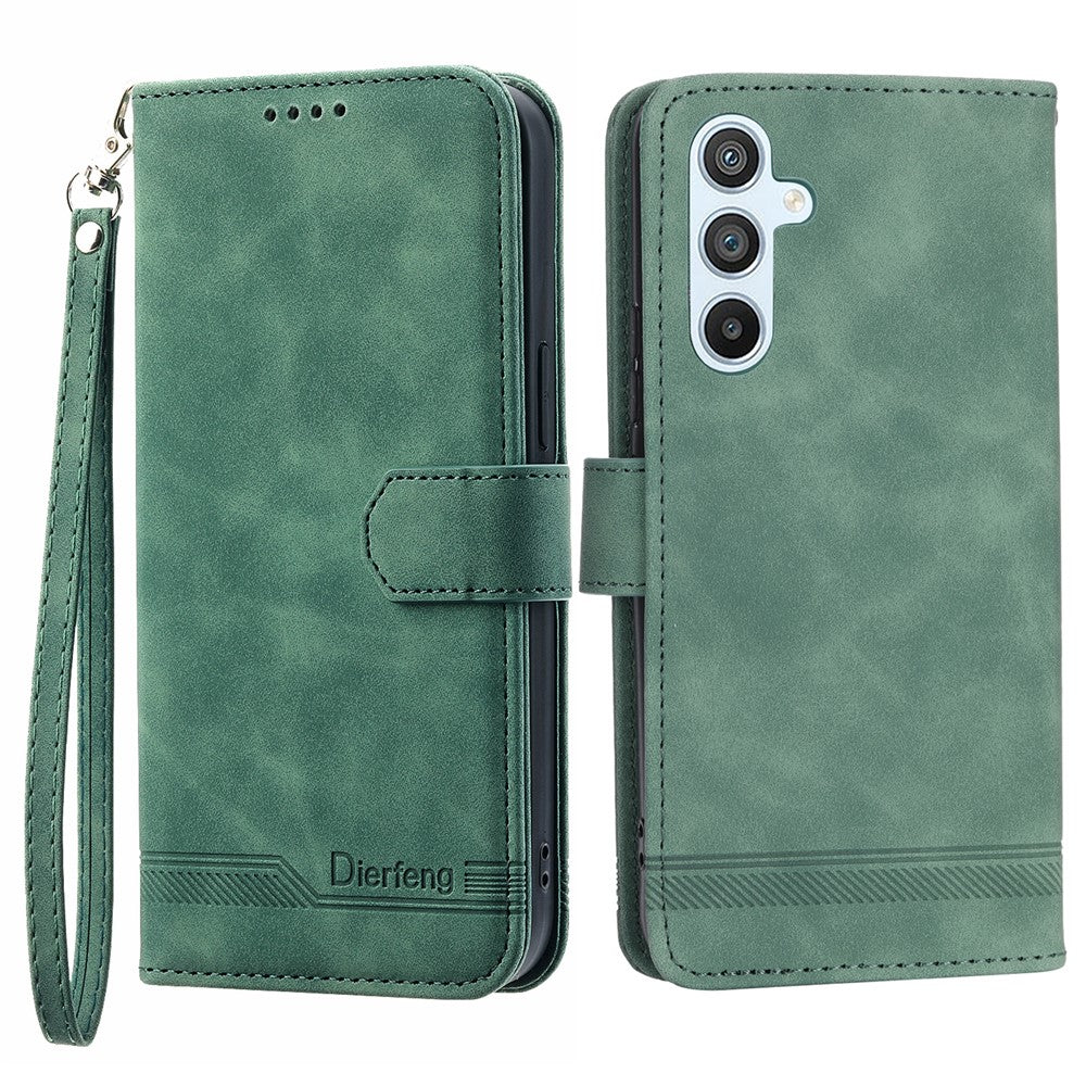 DIERFENG DF-03 Mobile Phone Leather Case for Samsung Galaxy A54 5G, Lines Imprinted Stand Wallet Phone Cover