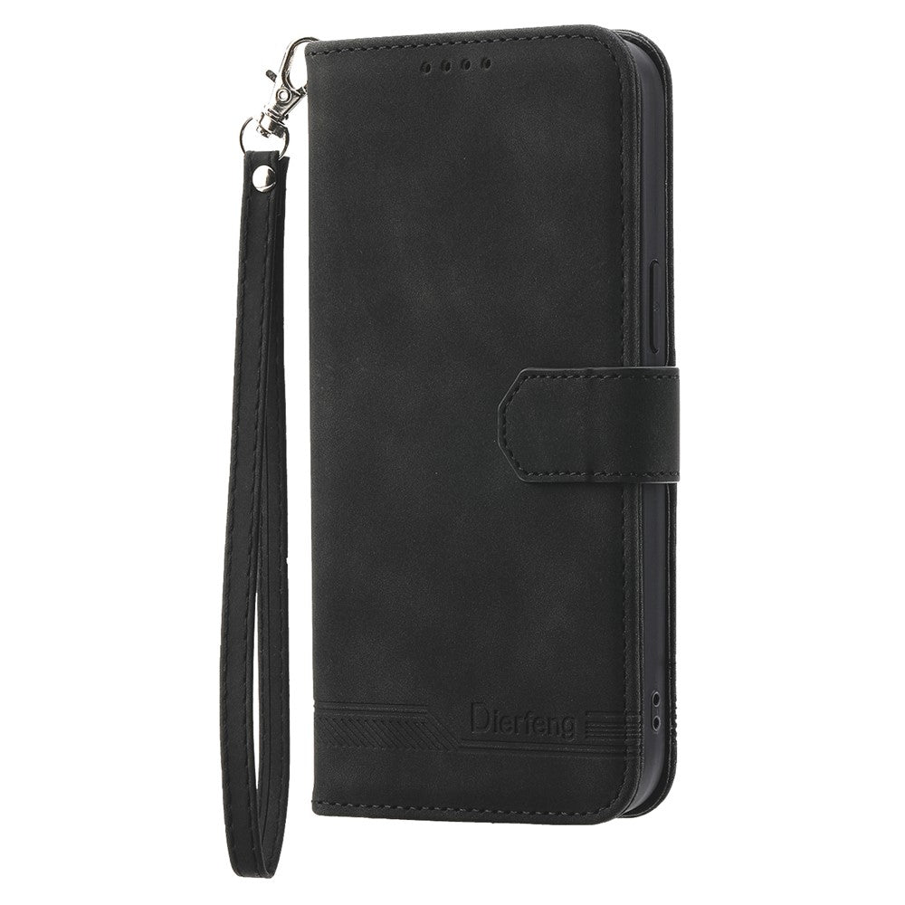 DIERFENG DF-03 Protective Phone Case for Samsung Galaxy A33 5G, Wallet Stand PU Leather Lines Imprinted Phone Cover