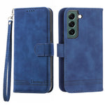 DIERFENG DF-03 Wallet Phone Case for Samsung Galaxy S22+ 5G, Stand PU Leather Lines Imprinted Cover