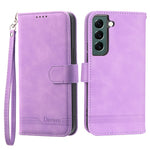 DIERFENG DF-03 Wallet Phone Case for Samsung Galaxy S22+ 5G, Stand PU Leather Lines Imprinted Cover