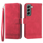 DIERFENG DF-03 Wallet Phone Case for Samsung Galaxy S22+ 5G, Stand PU Leather Lines Imprinted Cover
