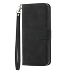 DIERFENG DF-03 Leather Phone Case for iPhone 12 Pro Max 6.7 inch, Lines Imprinted Phone Shell Flip Wallet Cover Stand