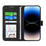 DIERFENG DF-03 Leather Phone Case for iPhone 12 Pro Max 6.7 inch, Lines Imprinted Phone Shell Flip Wallet Cover Stand