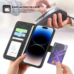 DIERFENG DF-03 Leather Phone Case for iPhone 12 Pro Max 6.7 inch, Lines Imprinted Phone Shell Flip Wallet Cover Stand