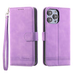 DIERFENG DF-03 Leather Phone Case for iPhone 12 Pro Max 6.7 inch, Lines Imprinted Phone Shell Flip Wallet Cover Stand