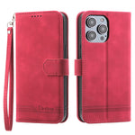 DIERFENG DF-03 Leather Phone Case for iPhone 12 Pro Max 6.7 inch, Lines Imprinted Phone Shell Flip Wallet Cover Stand