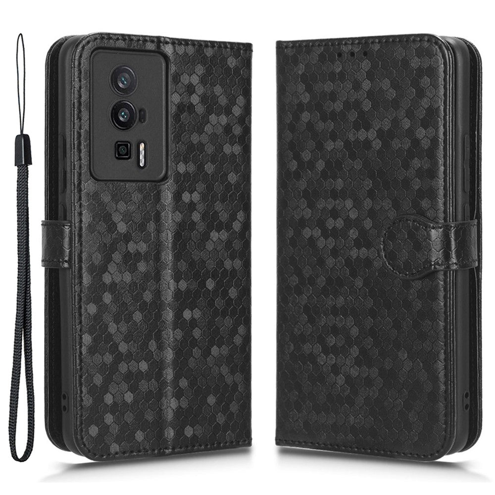 Protective Phone Case for Xiaomi Poco F5 Pro 5G / Redmi K60 Pro 5G / K60 5G PU Leather Phone Cover Stand Wallet with Dot Pattern Imprinted