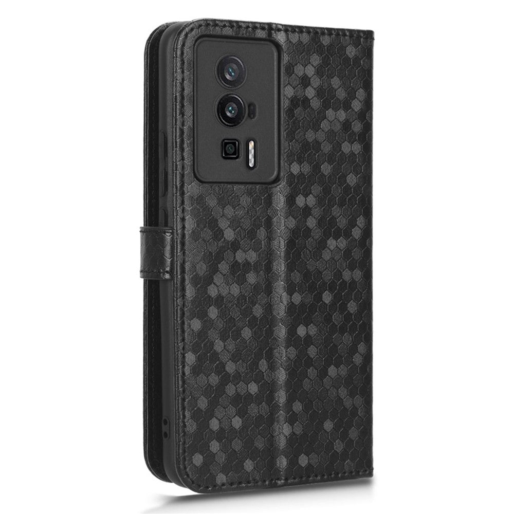 Protective Phone Case for Xiaomi Poco F5 Pro 5G / Redmi K60 Pro 5G / K60 5G PU Leather Phone Cover Stand Wallet with Dot Pattern Imprinted