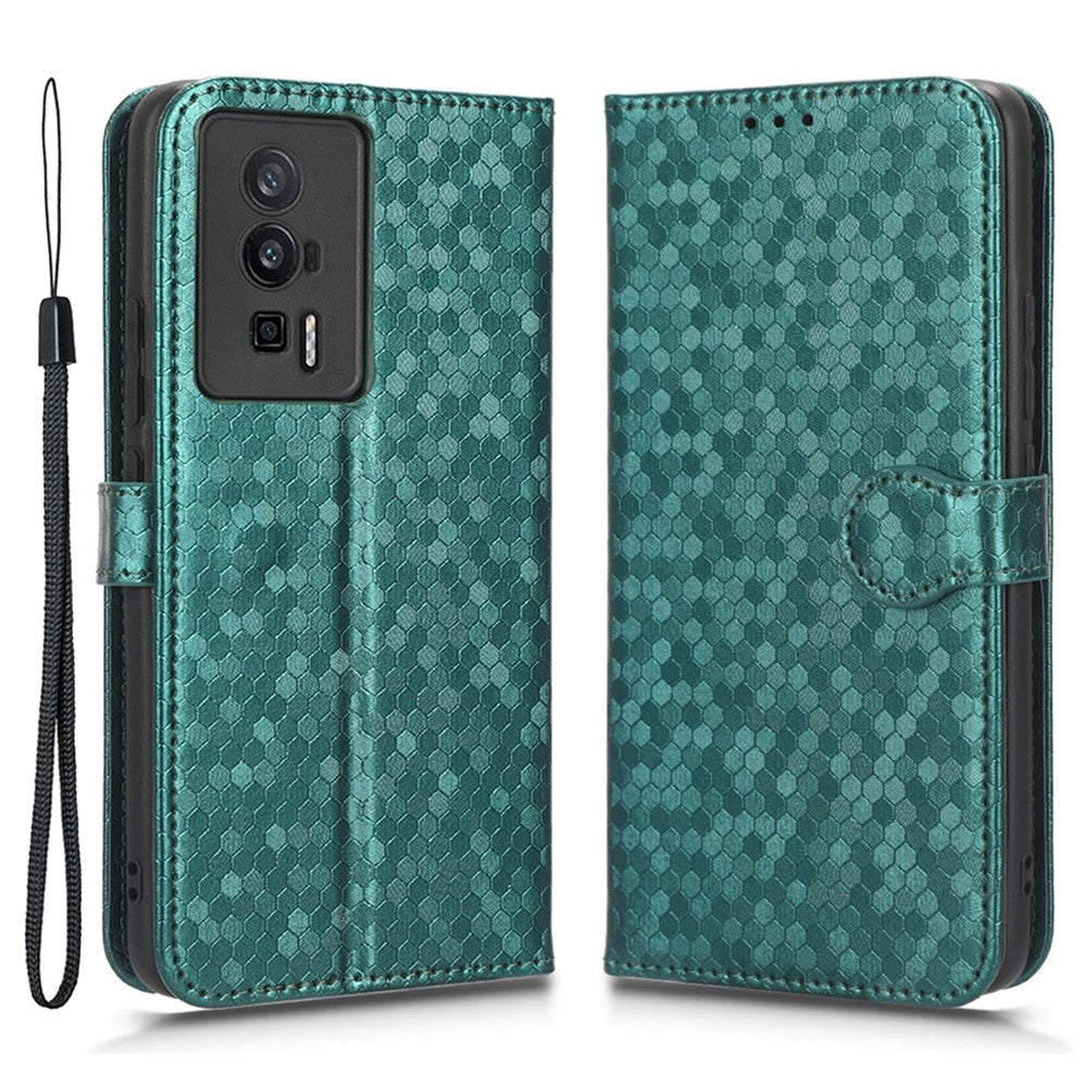 Protective Phone Case for Xiaomi Poco F5 Pro 5G / Redmi K60 Pro 5G / K60 5G PU Leather Phone Cover Stand Wallet with Dot Pattern Imprinted