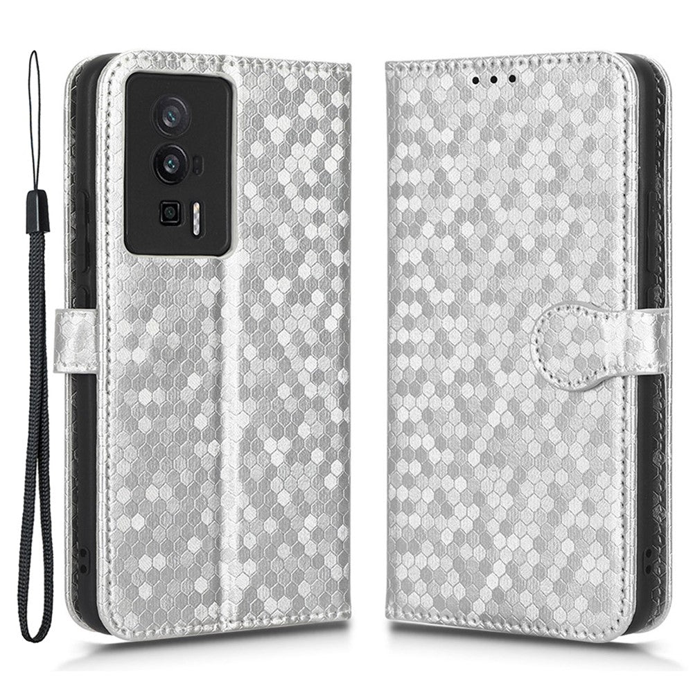 Protective Phone Case for Xiaomi Poco F5 Pro 5G / Redmi K60 Pro 5G / K60 5G PU Leather Phone Cover Stand Wallet with Dot Pattern Imprinted