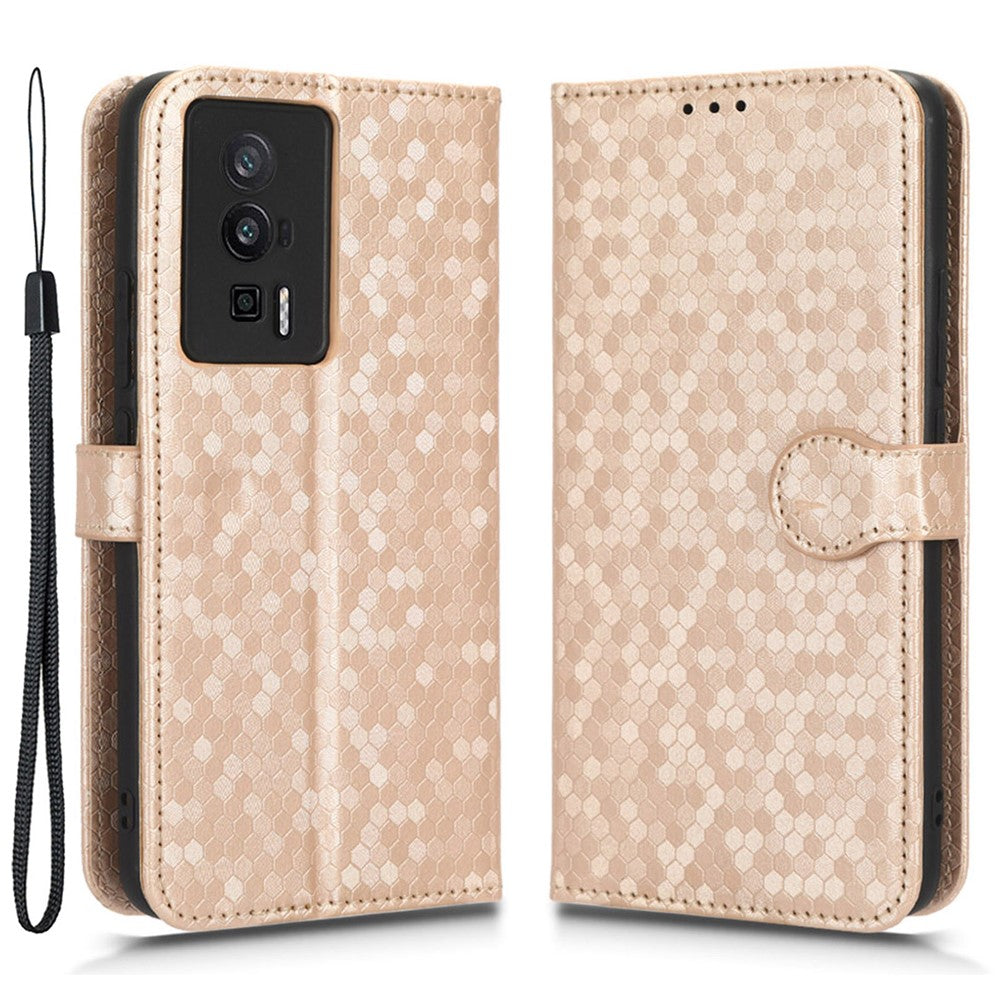 Protective Phone Case for Xiaomi Poco F5 Pro 5G / Redmi K60 Pro 5G / K60 5G PU Leather Phone Cover Stand Wallet with Dot Pattern Imprinted