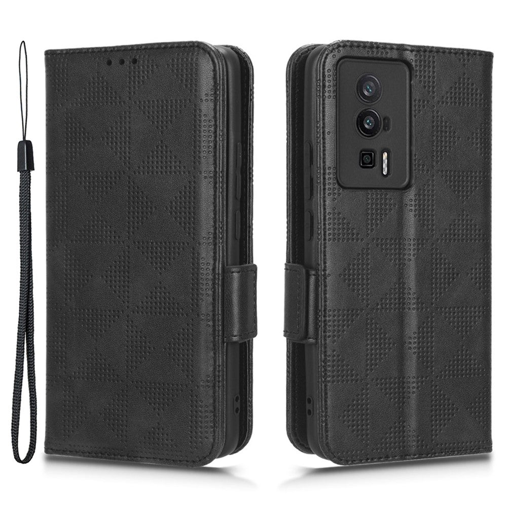 Anti-fall Phone Case for Xiaomi Poco F5 Pro 5G / Redmi K60 Pro 5G / K60 5G PU Leather Phone Cover Stand Wallet with Dot Pattern Imprinted