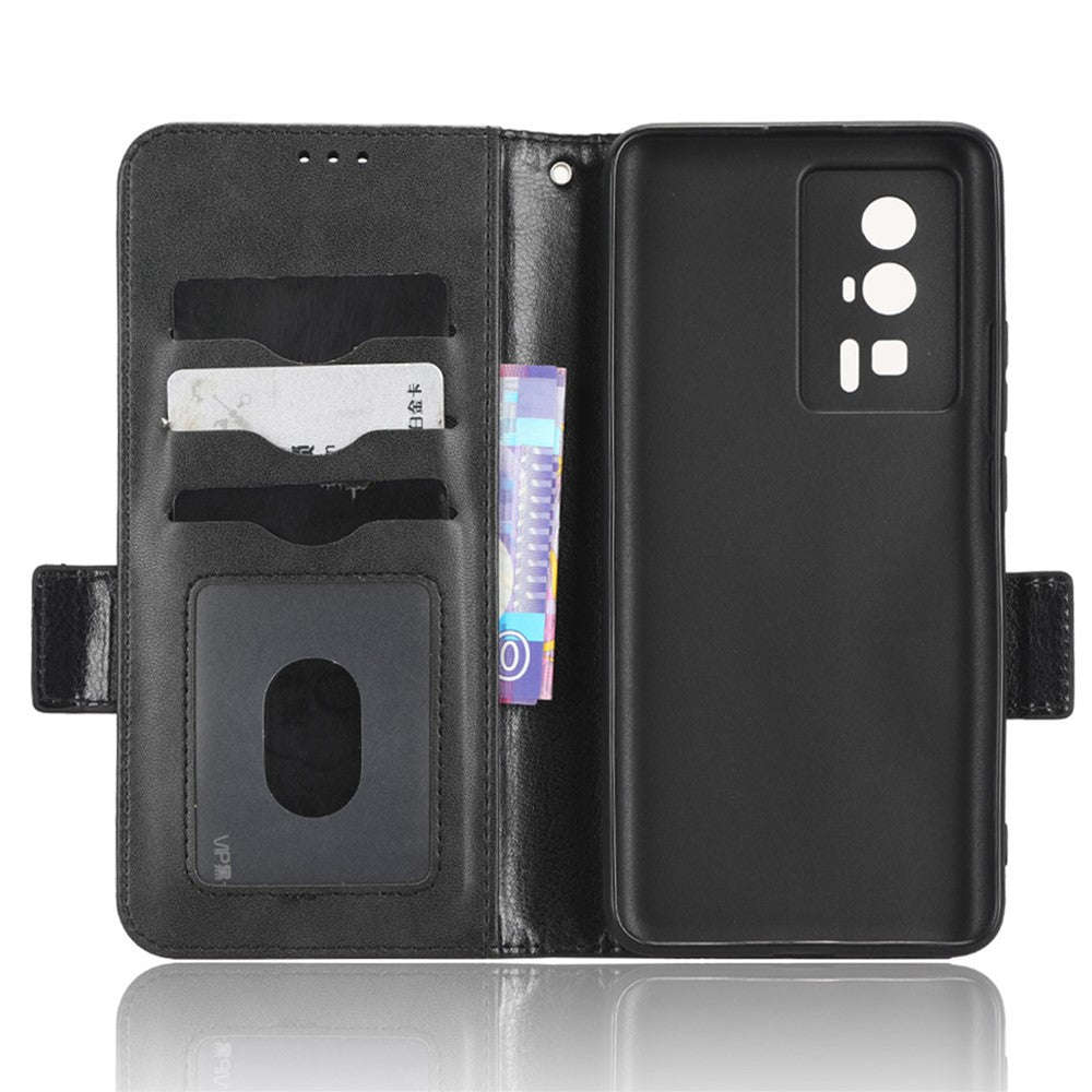 Anti-fall Phone Case for Xiaomi Poco F5 Pro 5G / Redmi K60 Pro 5G / K60 5G PU Leather Phone Cover Stand Wallet with Dot Pattern Imprinted