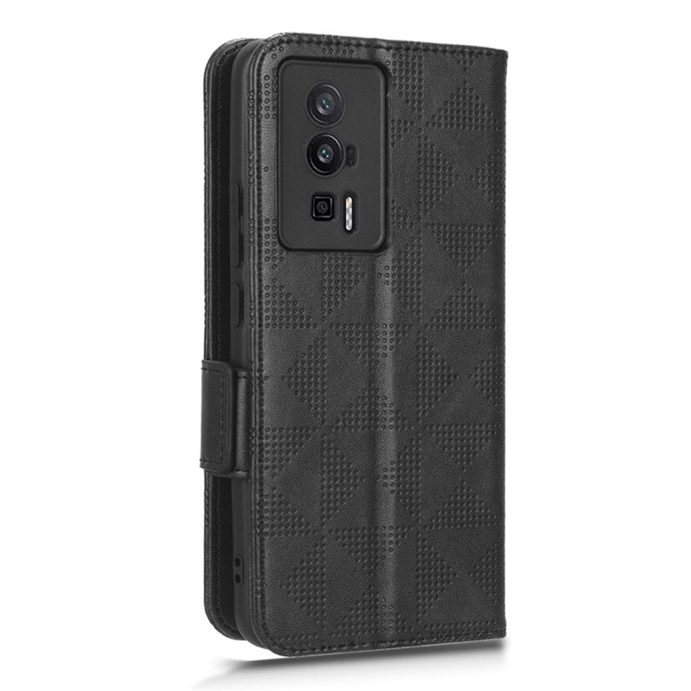 Anti-fall Phone Case for Xiaomi Poco F5 Pro 5G / Redmi K60 Pro 5G / K60 5G PU Leather Phone Cover Stand Wallet with Dot Pattern Imprinted