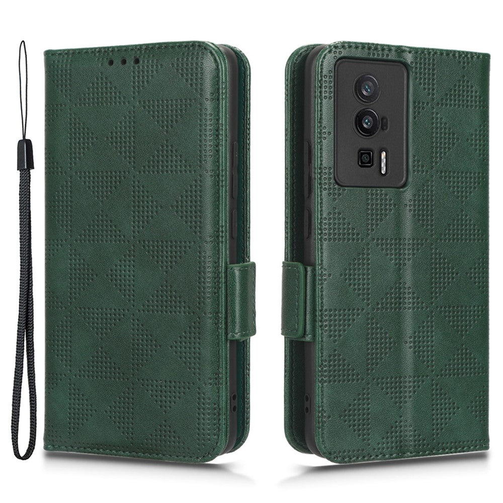 Anti-fall Phone Case for Xiaomi Poco F5 Pro 5G / Redmi K60 Pro 5G / K60 5G PU Leather Phone Cover Stand Wallet with Dot Pattern Imprinted