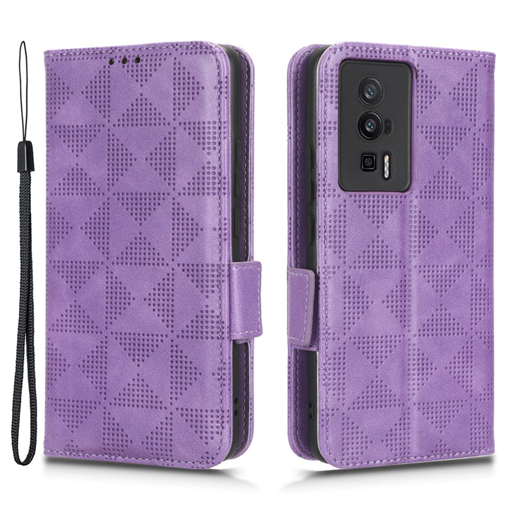 Anti-fall Phone Case for Xiaomi Poco F5 Pro 5G / Redmi K60 Pro 5G / K60 5G PU Leather Phone Cover Stand Wallet with Dot Pattern Imprinted