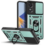 Anti-drop Phone Case For Oppo A17 4G, Ring Kickstand Mobile Phone Case with Slide Camera Lens Cover